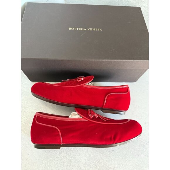 NIB Bottega‎ Veneta Men\'s Velvet Red Loafers Size 40 EU/ 7US main image 10